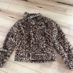 Leopard print winter coat